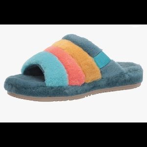 UGG Men’s Fluff You Stripes Slippers NWOT